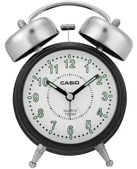Часы Настольные часы Casio TQ-362-1B, кварцевые, будильник, черные