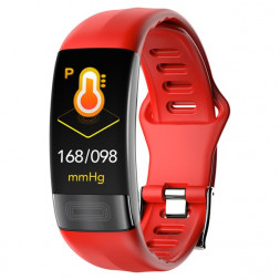 Фитнес браслет GSMIN E11 с датчиками давления, пульса и ЭКГ (красный)