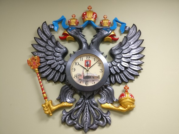 Часы Часы Герб из дерева