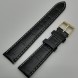 Ремешок кожаный черный рептилия 18 мм Level (зол)