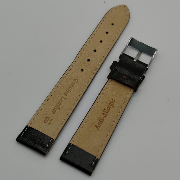 Ремешок кожаный коричневый 18 мм Level (сер)