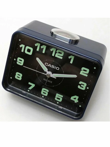 Часы Будильник Casio TQ-218-2E, настольный, кварцевый механизм, темно-синий, черный