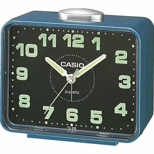 Часы Будильник Casio TQ-218-2E, настольный, кварцевый механизм, темно-синий, черный