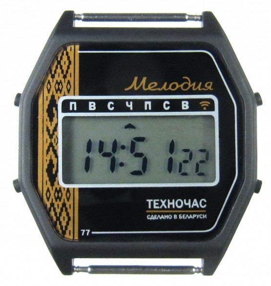 Часы Электроника 77 черн Арт.1206